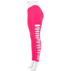 Women's Ripped Footless Leggings - Hot Pink 3-pack